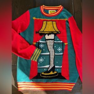 Tipsy Elves Christmas Story Sweater with Leg Lamp